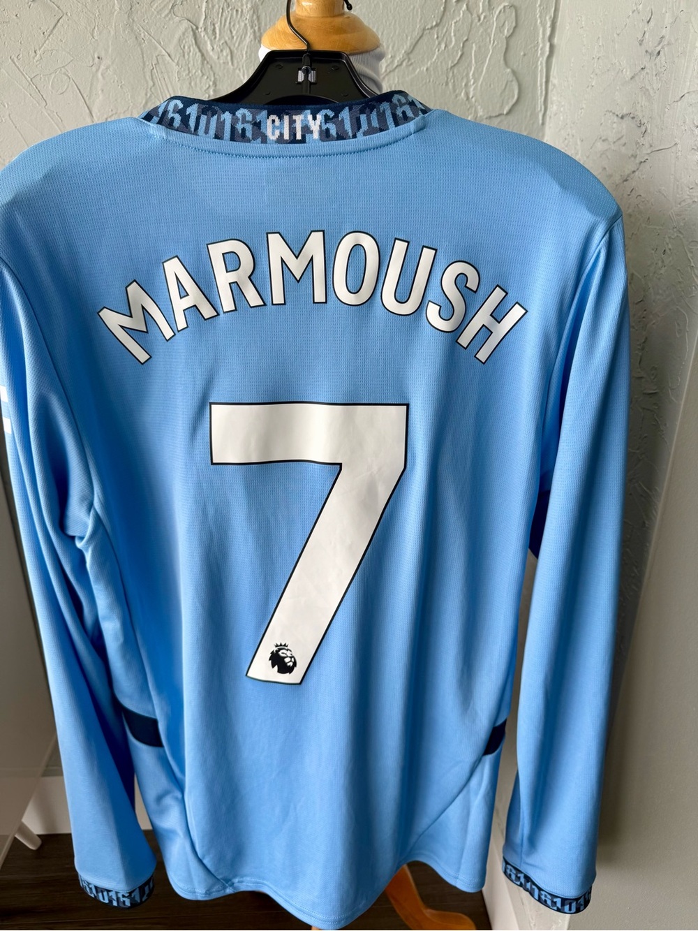 Manchester City Puma Long Sleeve Home Jersey - Sky Blue - Size Medium - Picture 3 of 7